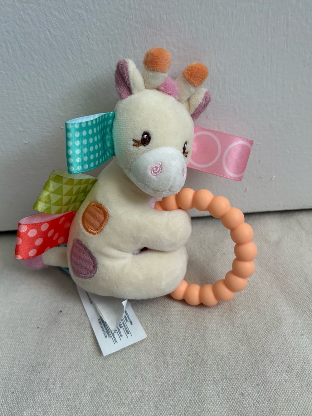 Taggies Mary Meyer Signature Collection Giraffe Teething Toy w/ Teether Ring